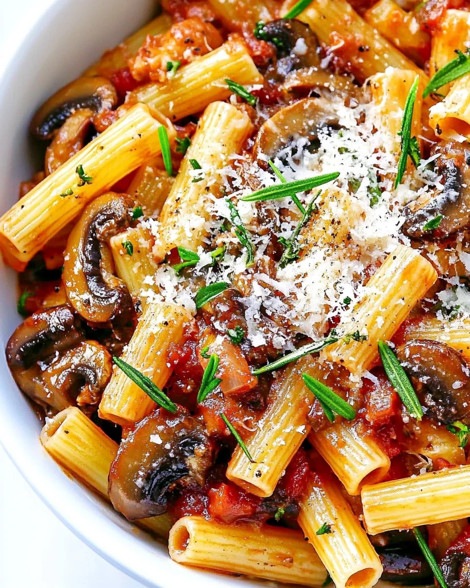 Savory Rigatoni with Mushrooms and Rosemary Parmesan - additional image