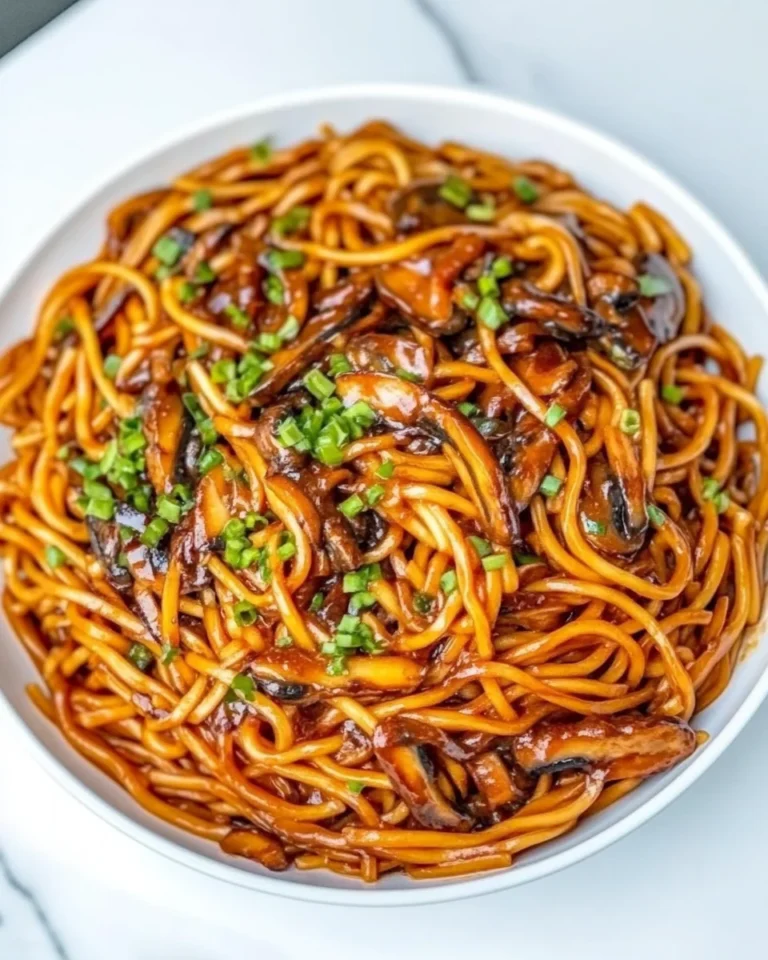 Savory Mushroom Noodles With a Delicious Sauce