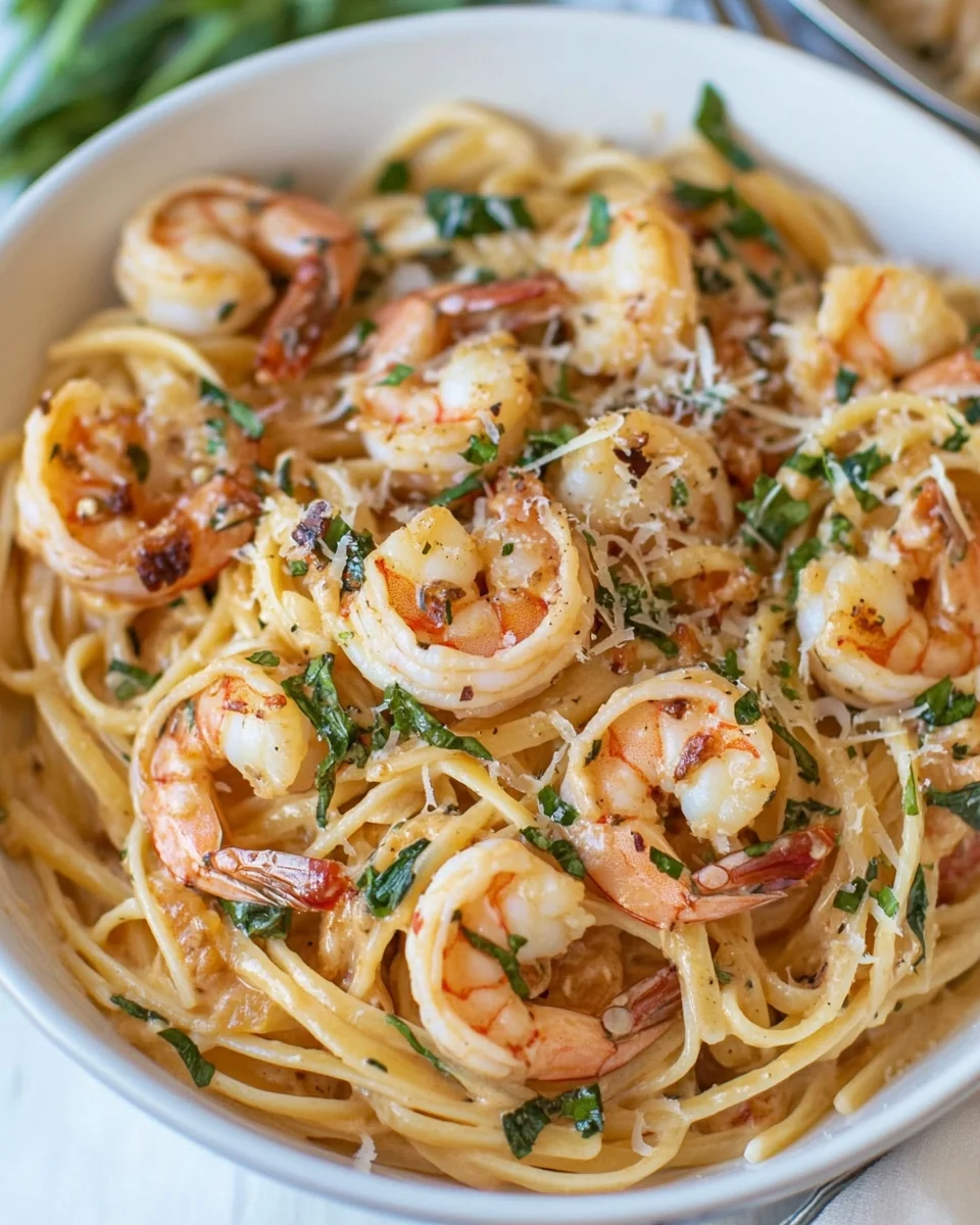 Creamy Tuscan Shrimp Pasta Made From Scratch - additional image